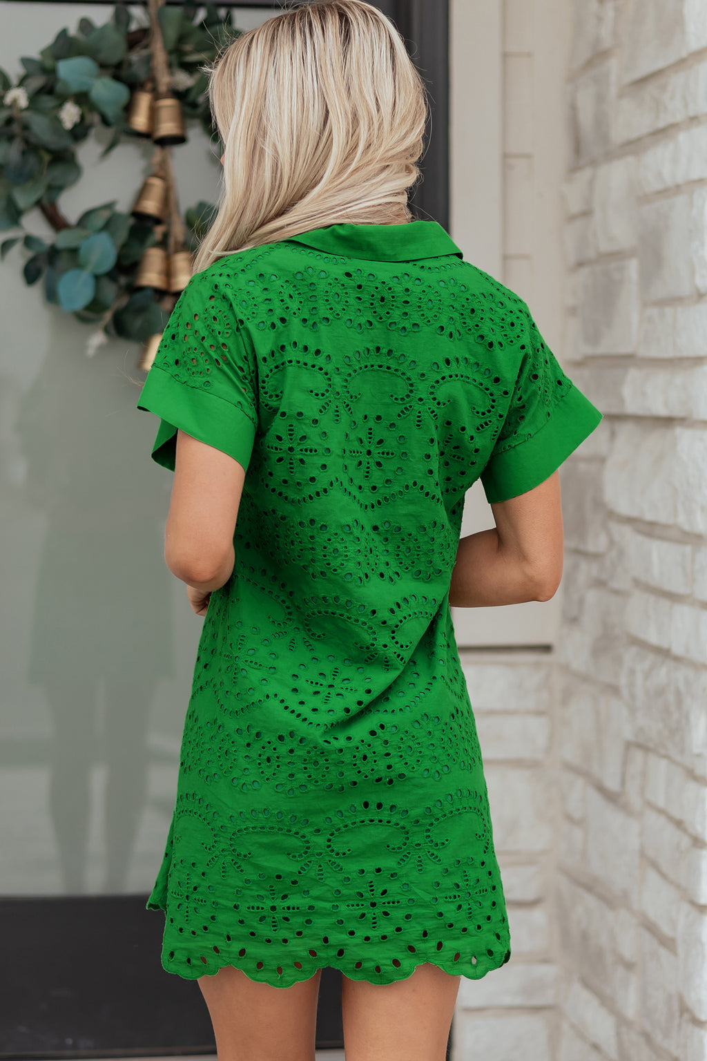 Eyelet Embroidered T-Shirt Mini Dress