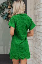 Eyelet Embroidered T-Shirt Mini Dress