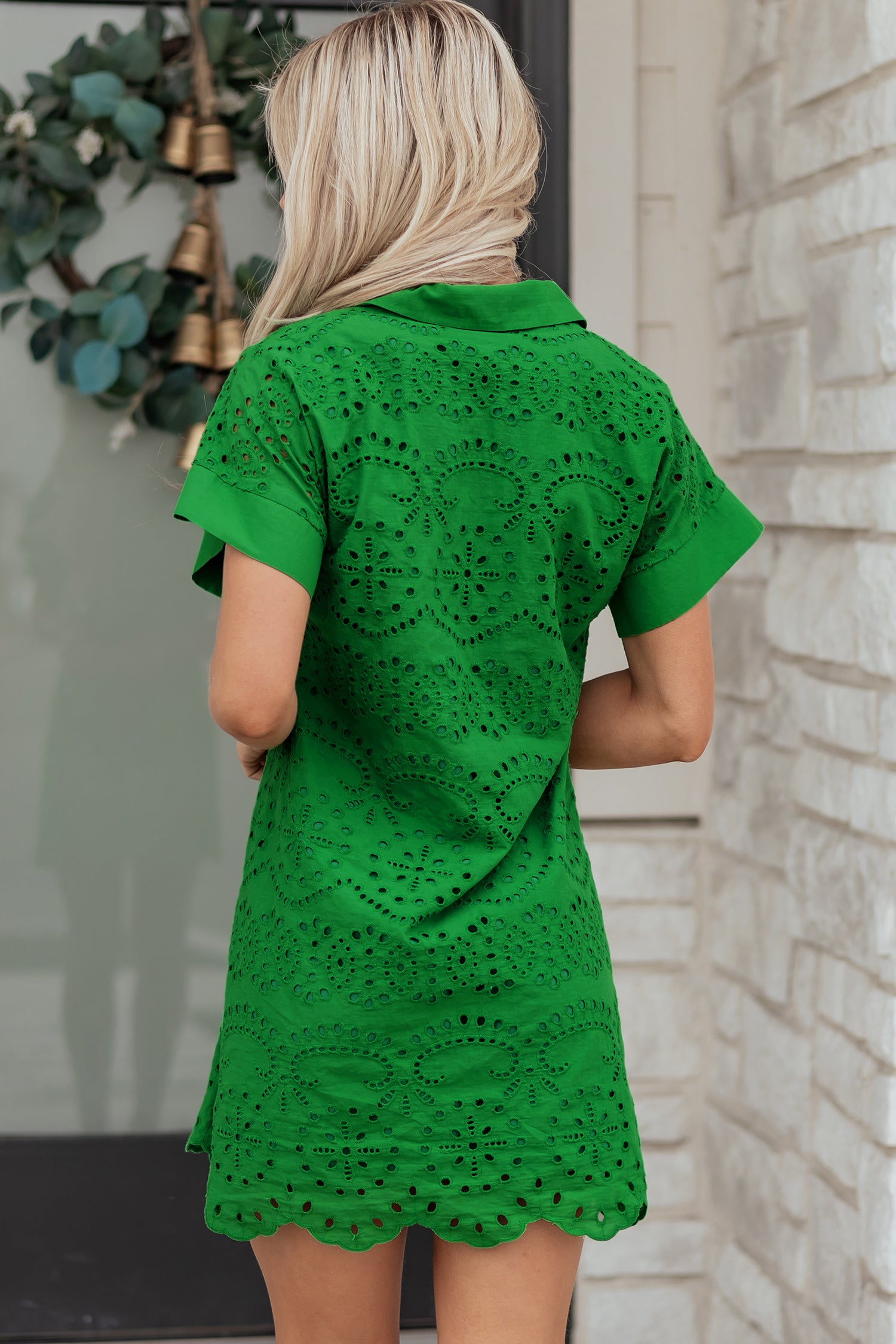 Eyelet Embroidered T-Shirt Mini Dress