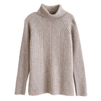 Turtleneck Wool Knit Pullover Sweater