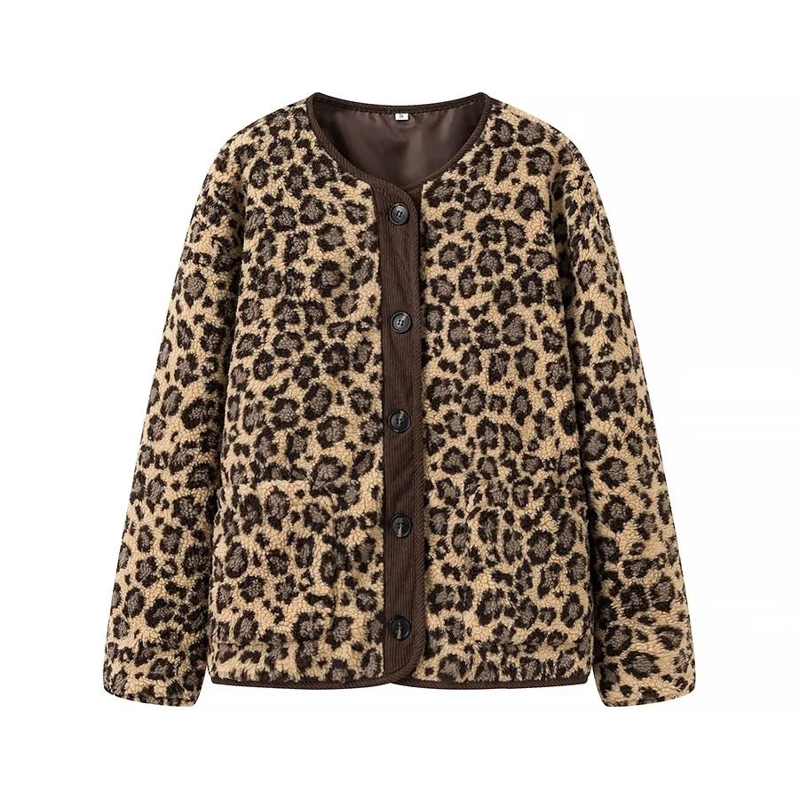 Leopard Print Sherpa Jacket