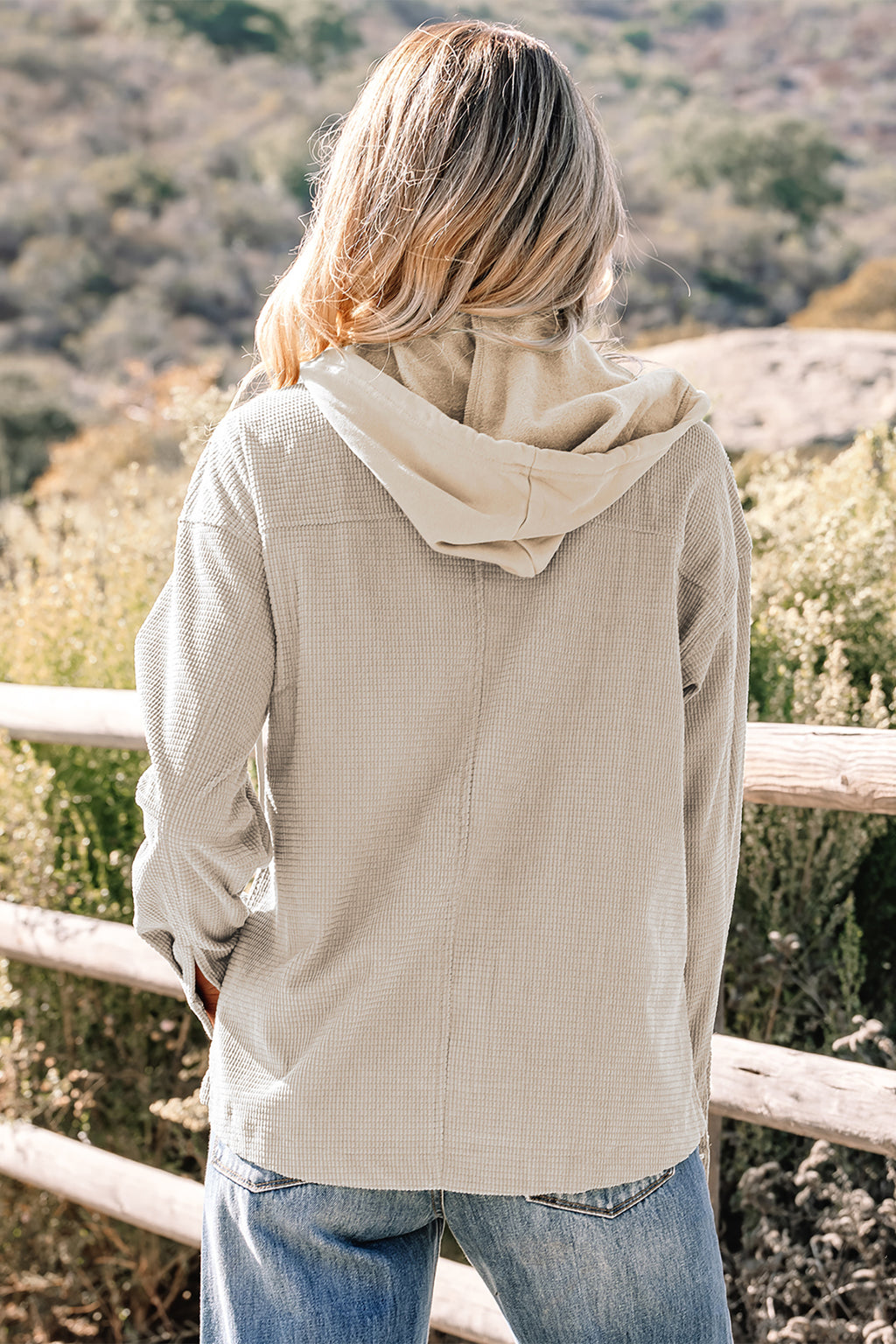 2-in-1 Textured Knit Hooded Jacket