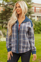 Plaid Corduroy Patchwork Jacket