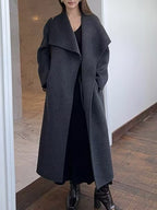 Double-Faced Wool Notch-Lapel Long Coat