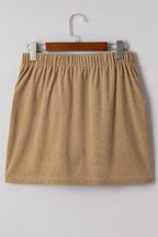 Corduroy Button-Front Mini Skirt