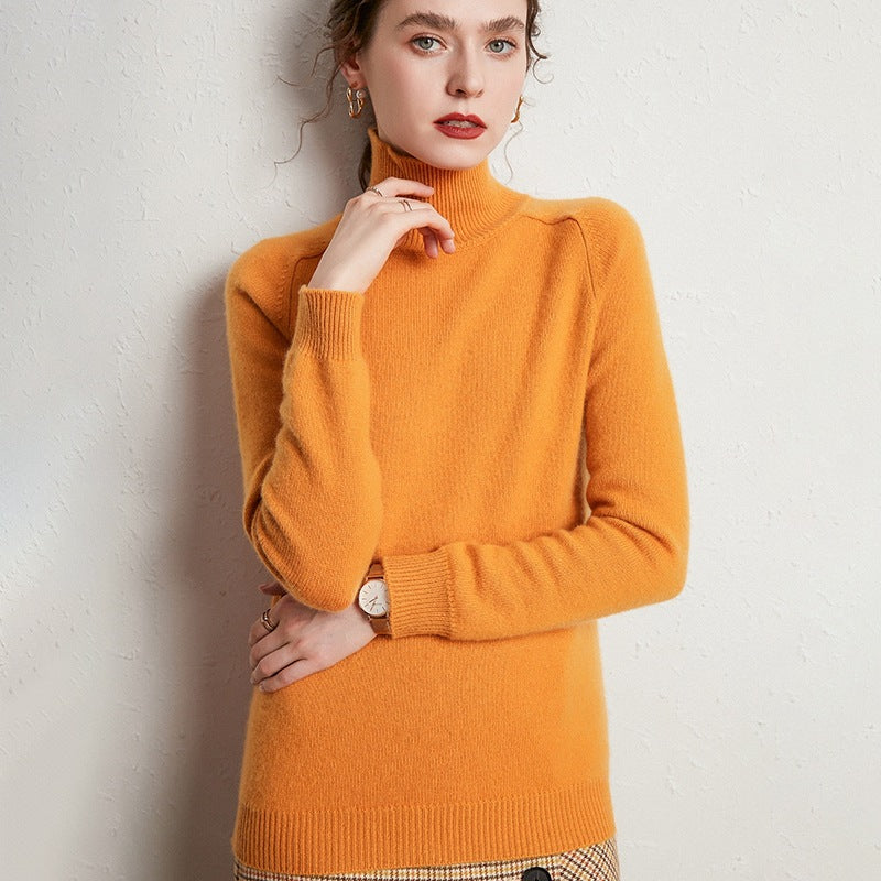 Wool Cashmere Blend Mock-Neck Sweater