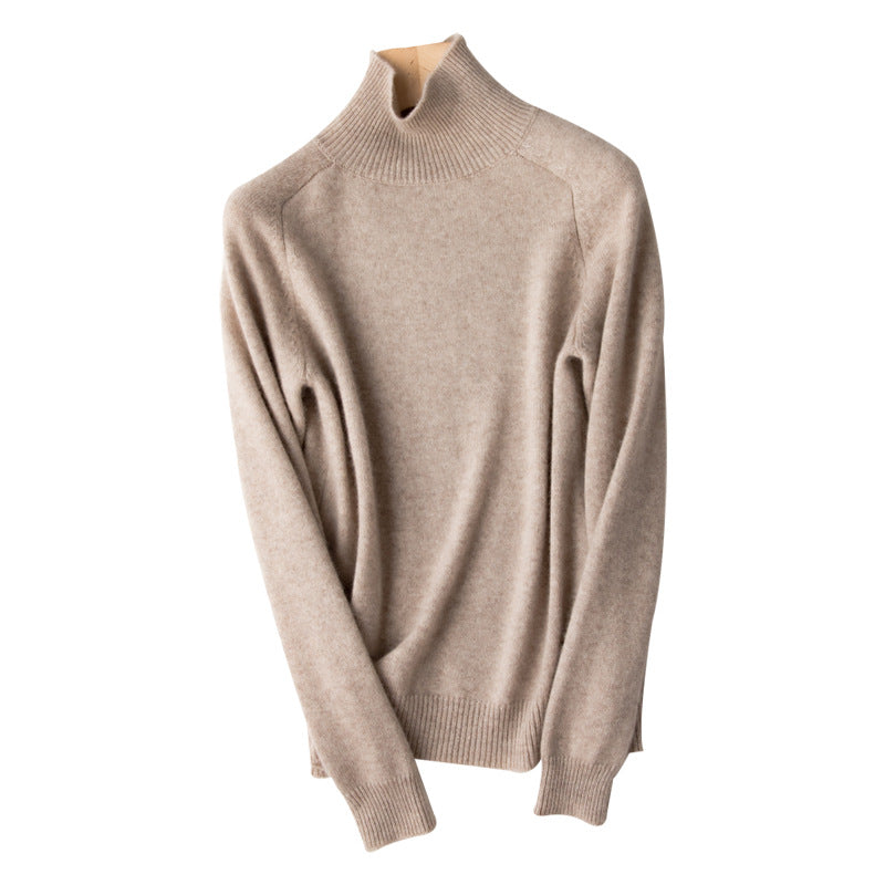 Wool Cashmere Blend Mock-Neck Sweater