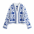 Floral Embroidered Button-Front Shirt