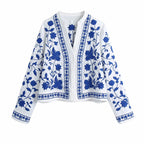 Floral Embroidered Button-Front Shirt