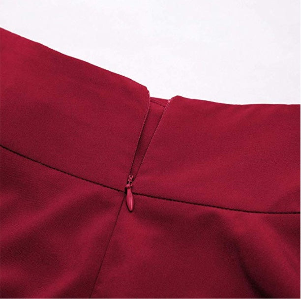 Bow-Tie Flared High-Waist Midi Skirt