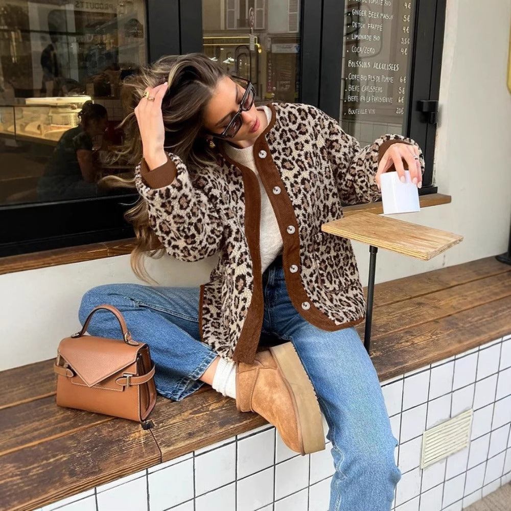 Leopard Print Sherpa Jacket
