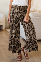 Camo Print Wide-Leg Pants