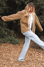 Plush Corduroy-Trim Patchwork Jacket