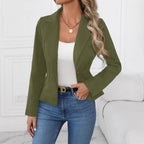 Single-Button Notch-Lapel Cropped Blazer