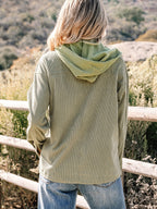 Textured Zip-Front Hooded Jacket