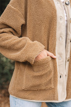 Plush Corduroy-Trim Patchwork Jacket