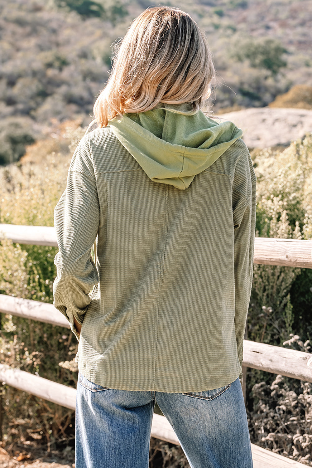 2-in-1 Textured Knit Hooded Jacket