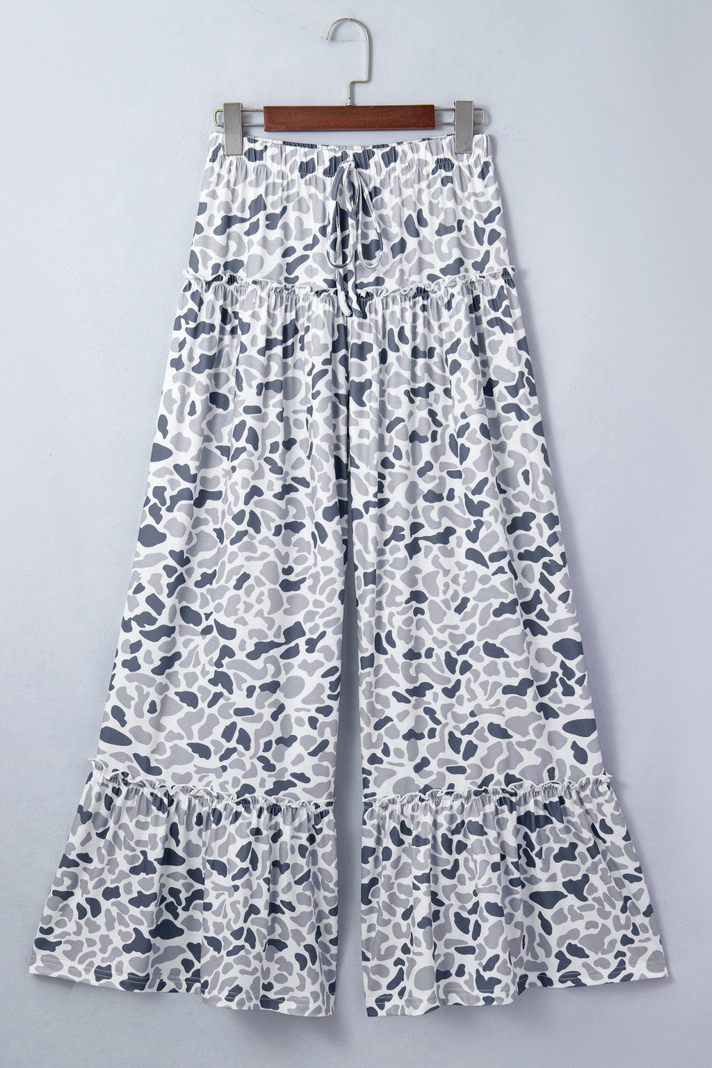 Camo Print Wide-Leg Pants