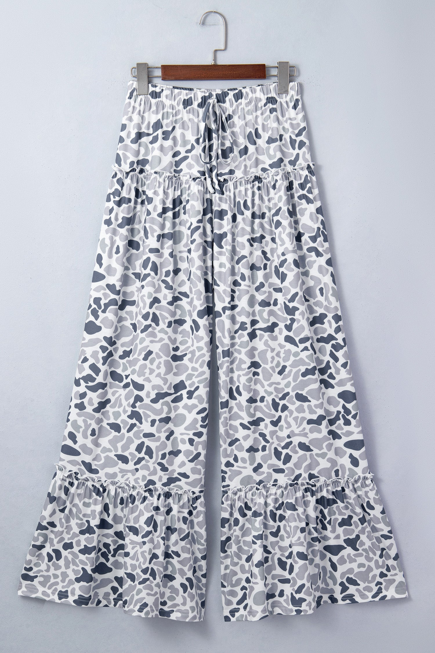Camo Print Wide-Leg Pants