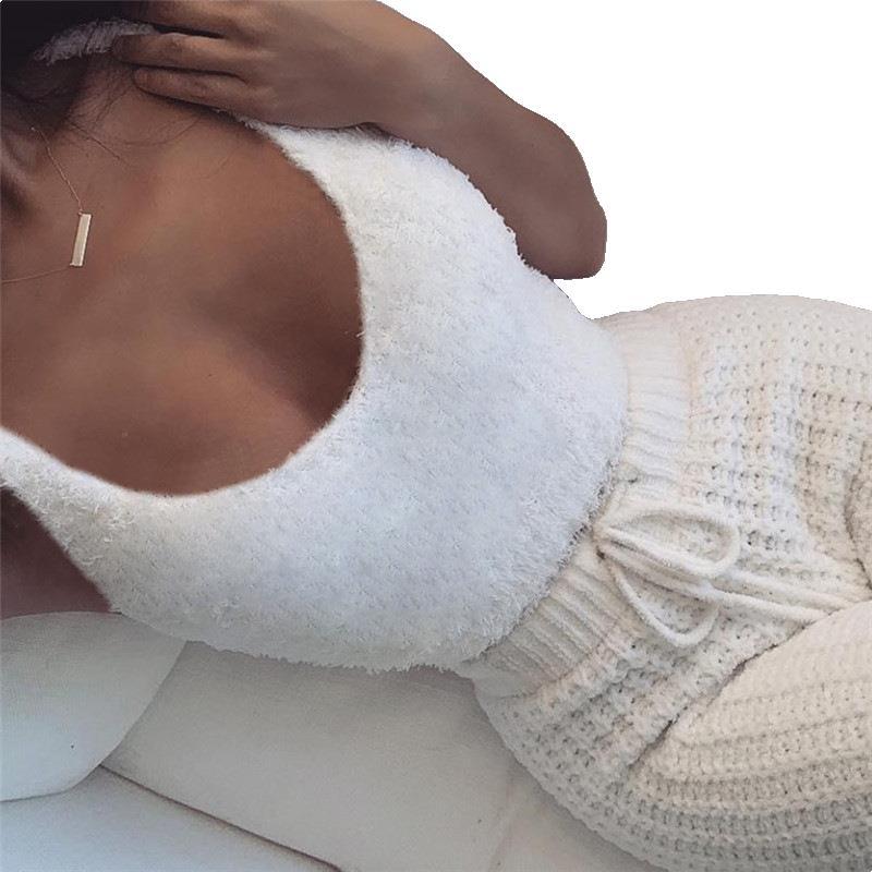 Fluffy Knit Shorts 3-Piece Pajama Set