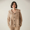 Button-Front Cable-Knit Cashmere Cardigan
