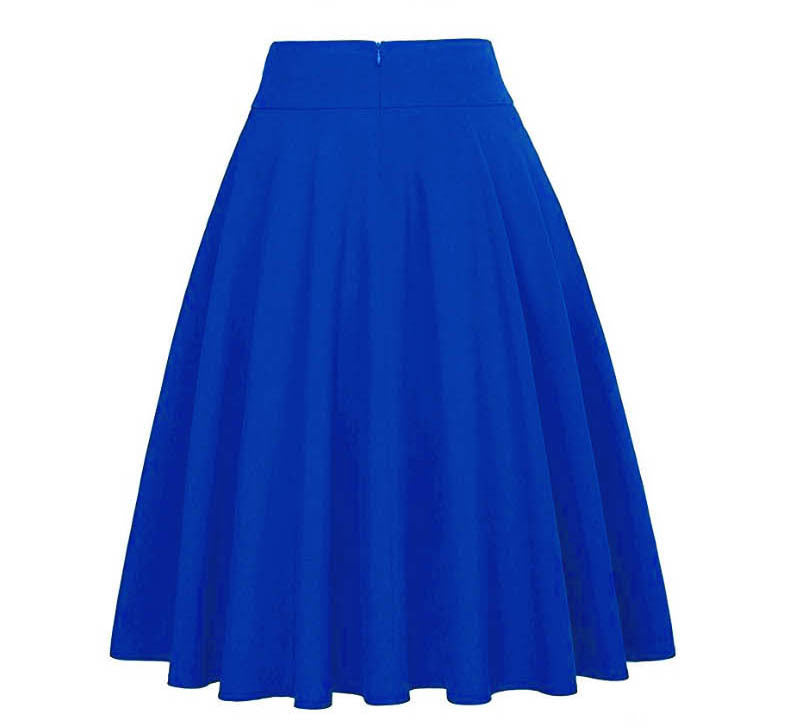 Bow-Tie Flared High-Waist Midi Skirt