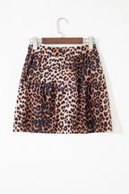 Leopard Print Tiered Mini Skirt
