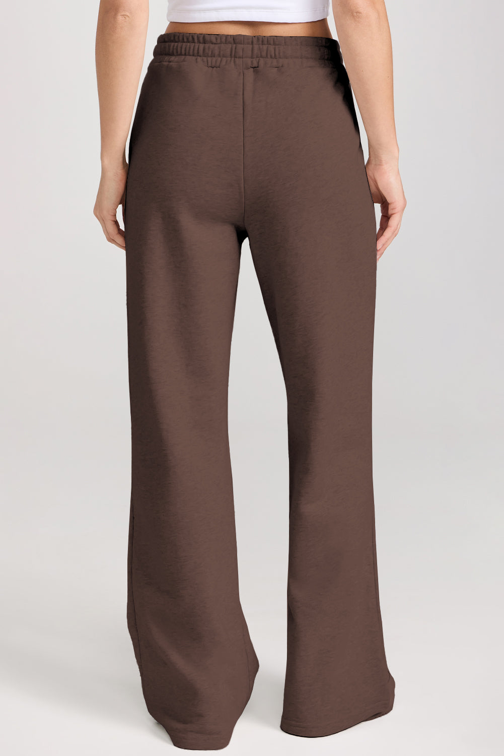 Collared Sweatshirt and High-Waist Pants Set