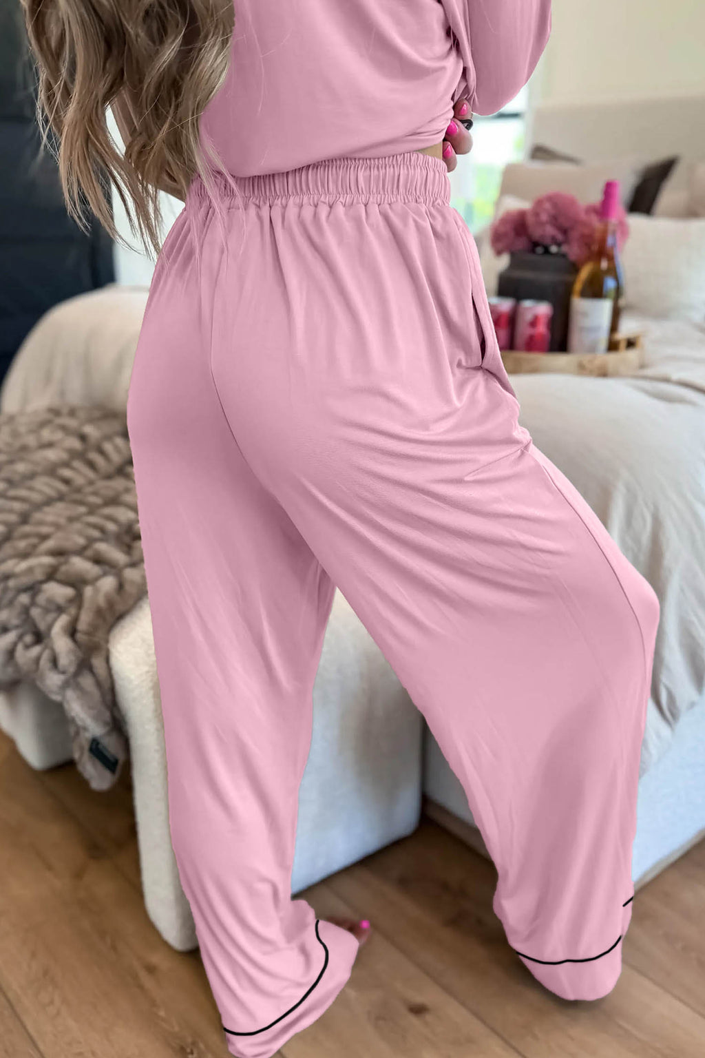 Colorblock Patchwork Long-Sleeve Lounge Set