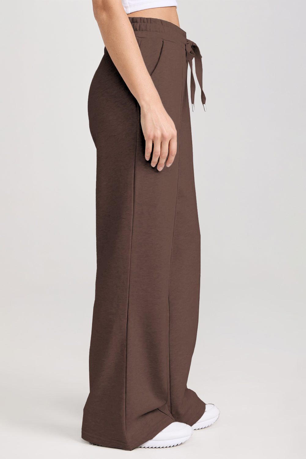 Collared Sweatshirt and High-Waist Pants Set