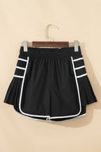Contrast-Trim Pleated Shorts