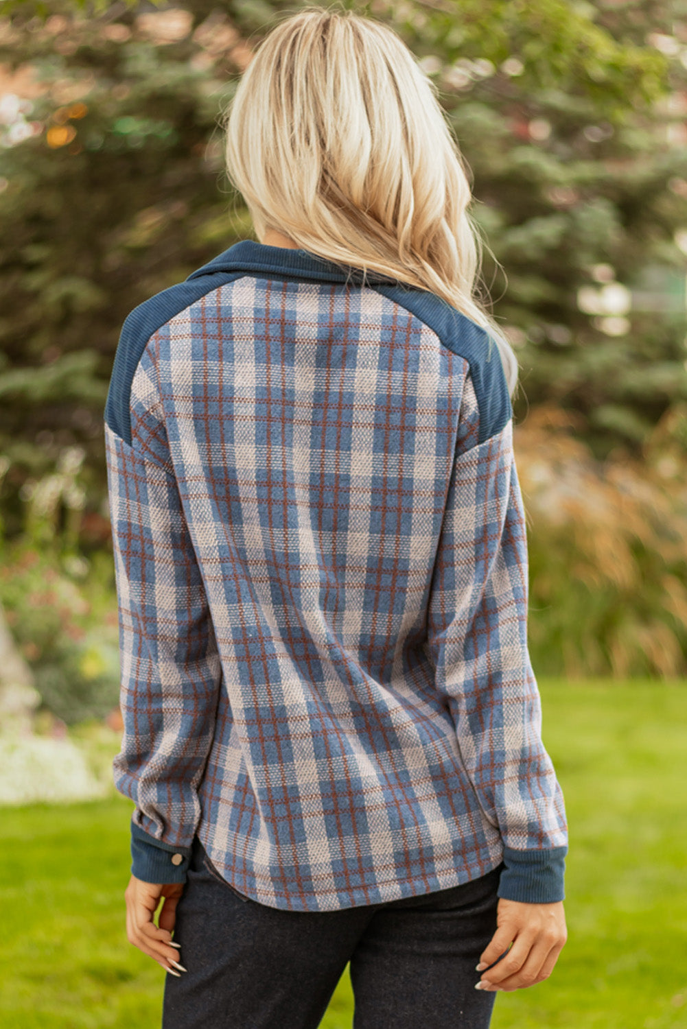 Plaid Corduroy Patchwork Jacket
