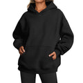 Oversized Drop-Shoulder Pullover Hoodie with Pocket