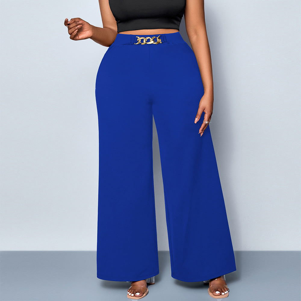 Metal-Buckle Mid-Rise Pants