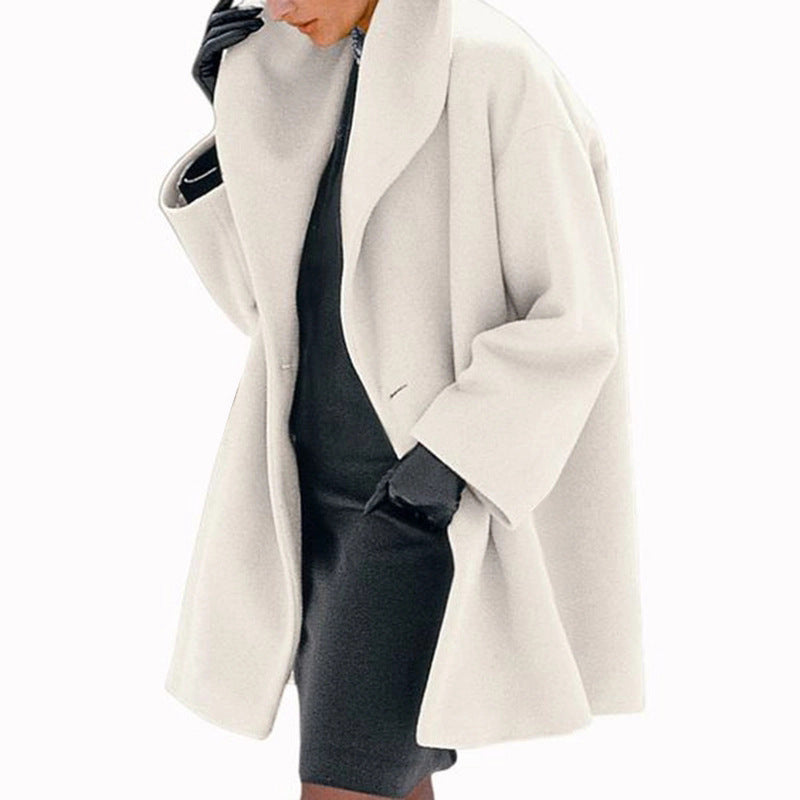 Hooded Drop-Shoulder Swing Coat