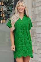 Eyelet Embroidered T-Shirt Mini Dress