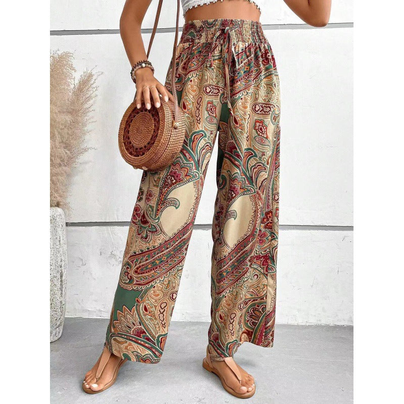 High-Waist Casual Beach Pants