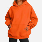 Oversized Drop-Shoulder Pullover Hoodie with Pocket