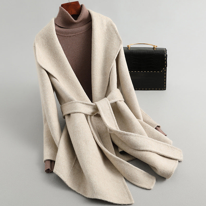 Double-Faced Wool Slim Midi Coat