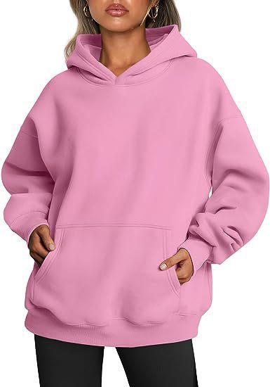 Oversized Drop-Shoulder Pullover Hoodie with Pocket