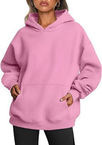 Oversized Drop-Shoulder Pullover Hoodie with Pocket