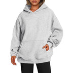 Oversized Drop-Shoulder Pullover Hoodie with Pocket
