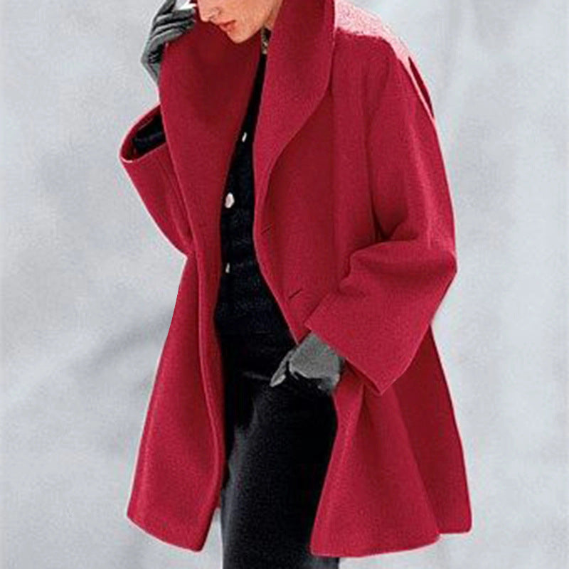 Hooded Drop-Shoulder Swing Coat
