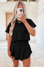 Cropped Tee and Ruffle Skort Set