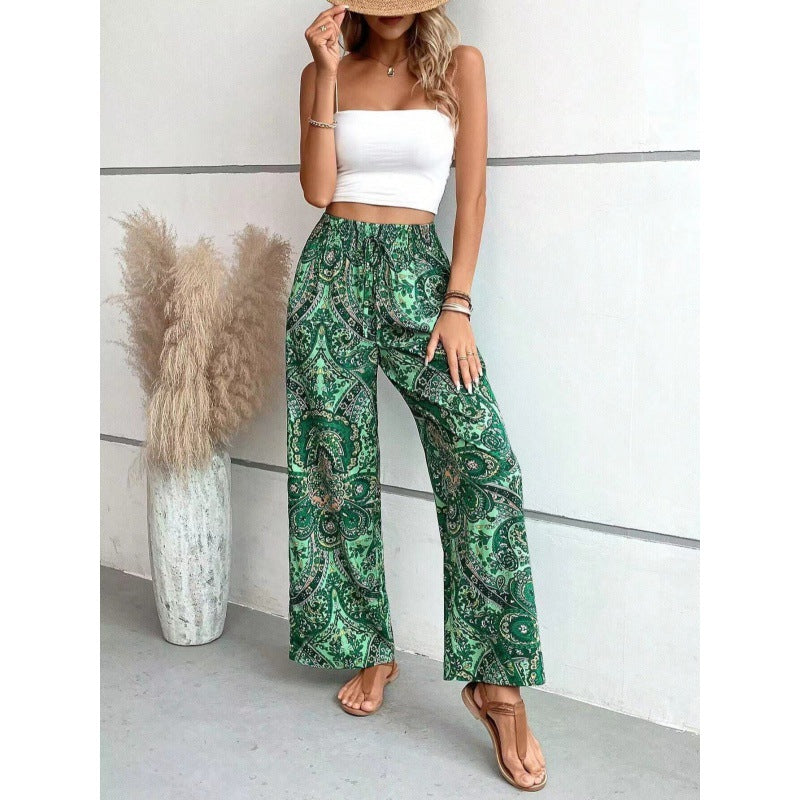 High-Waist Casual Beach Pants