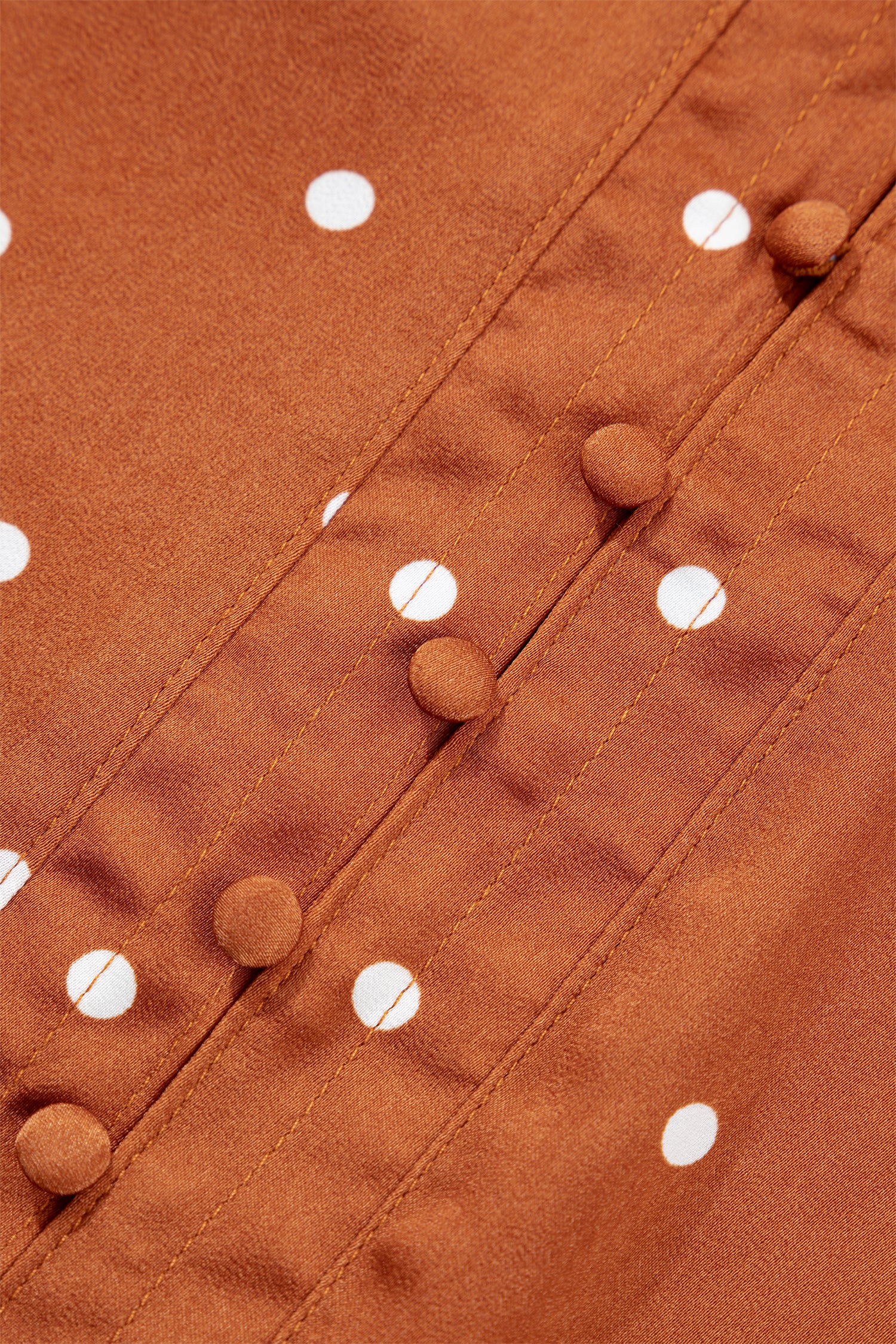 Polka Dot Half-Button V-Neck Blouse
