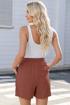 Lace-Trim Drawstring Waist Loose Shorts
