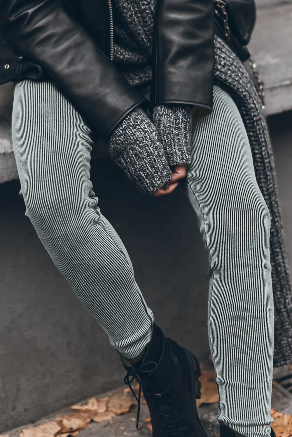 Vintage Wash Ribbed Leggings