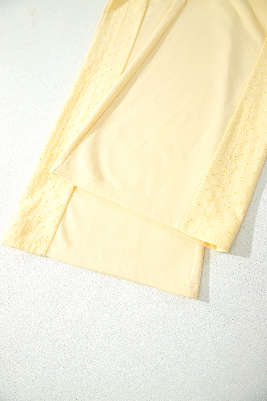 Eyelet Lace Cropped Pullover and Drawstring Pants Set