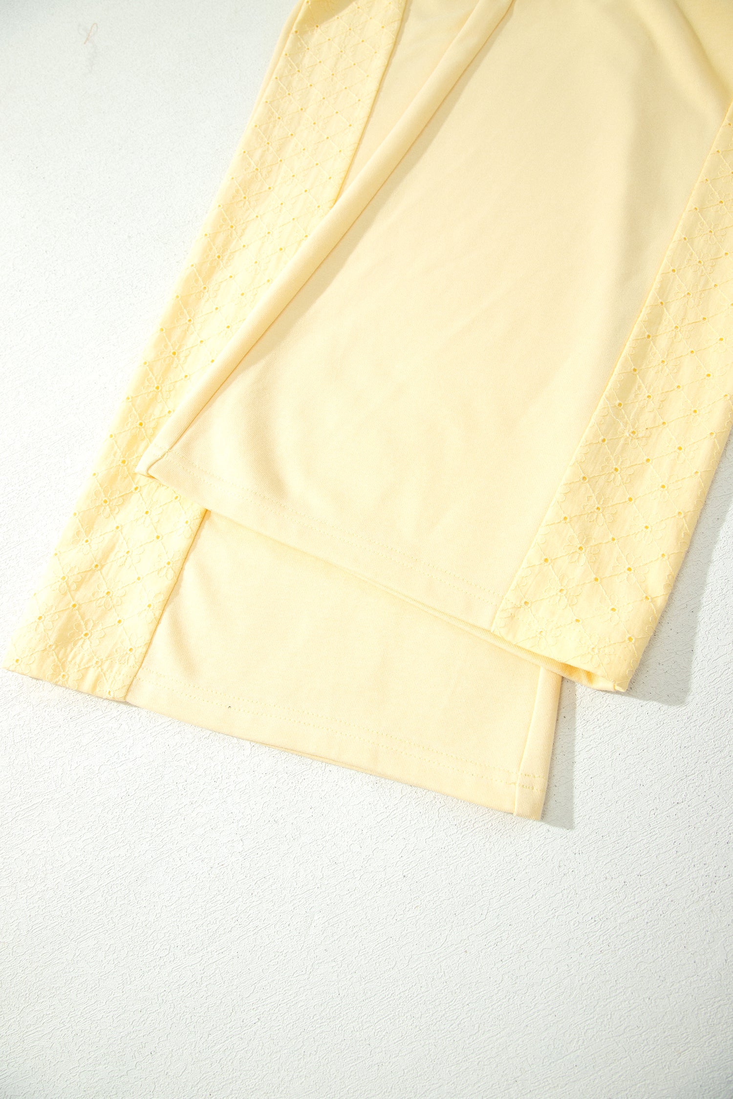 Eyelet Lace Cropped Pullover and Drawstring Pants Set